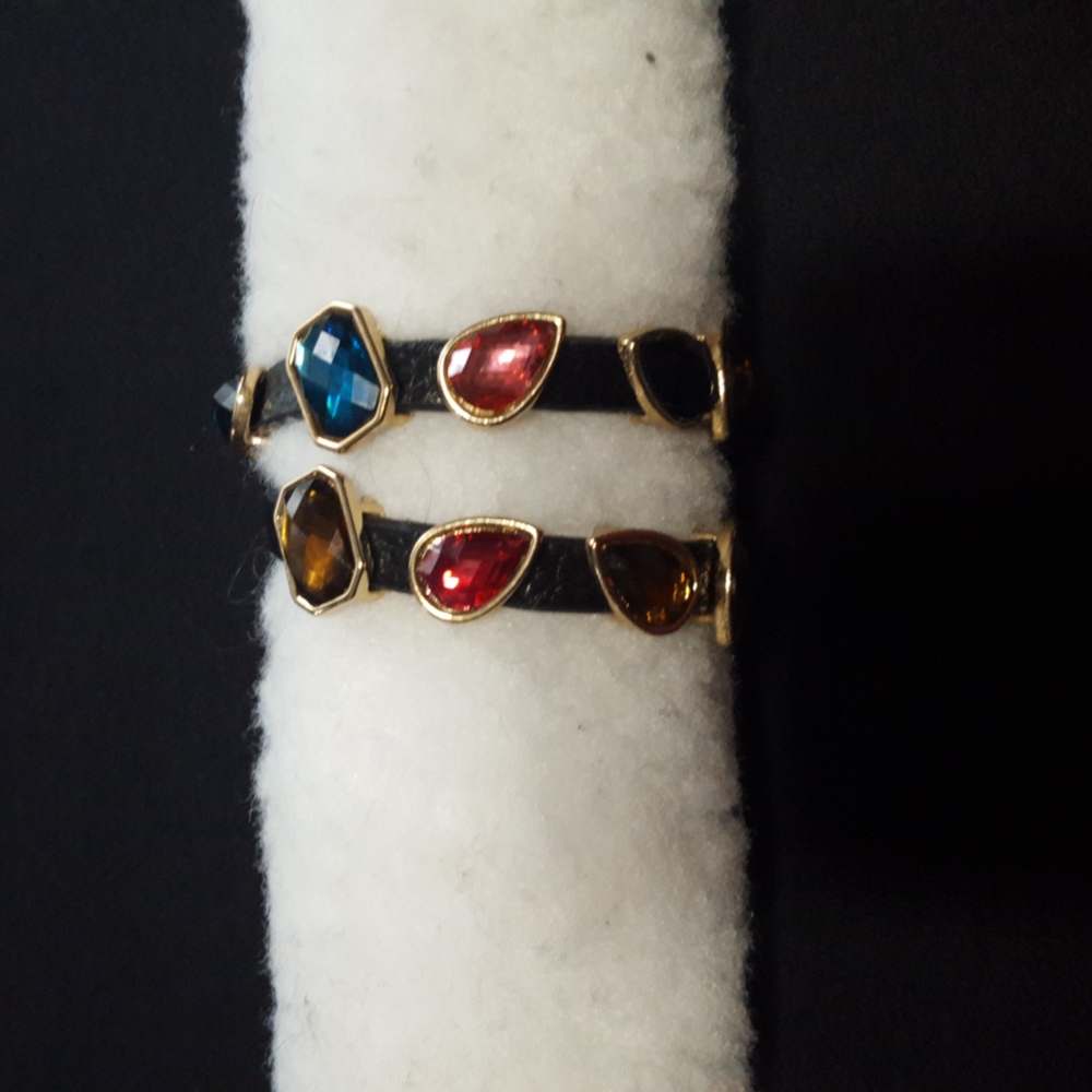 Double wrap multi stones leather